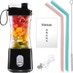 Mini Portable Usb Rechargeable Juicer Blender Mixer 6 Blades 380ml -Electric Blender Single Serve Mini Food Grade Water Bottle Portable Juicer Cup Smoothie Maker and Multipurpose Uses