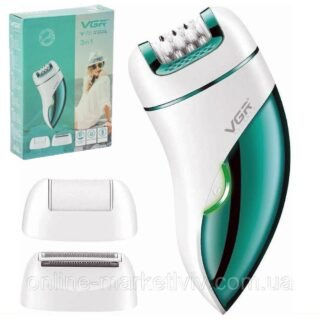 Epilator rechargeable 3 in 1 VGR V-731 / Women's epilator for body and legs / Wireless electric epilator