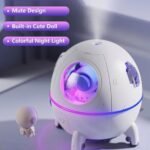 Space Capsule Air Humidifier, USB Ultrasonic Cool Air Mist Humidifiers with Led Light, 220ML Mini Portable Astronaut Humidificador Water Diffuser for Baby Bedroom